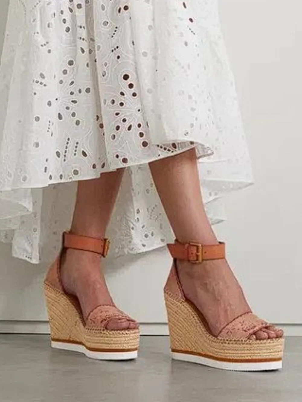 SEE BY CHLOÉ Women's Glyn Embroidered Suede Espadrille Sandals size 39